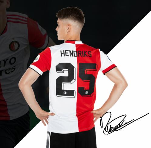 2021/22 Feyenoord Home Kit Soccer Jersey with Hendriks 25 printing